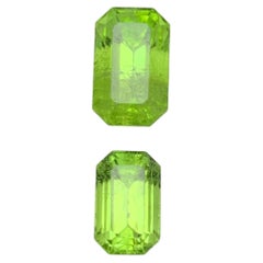 Lime Green Natural Peridot 4.61 Carat Emerald Cut Loose Gemstones for Jewelry