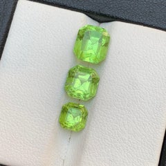 Lime Green Natural Peridot 5.05 Carat Octagon Cut Loose Gemstones for Jewelry