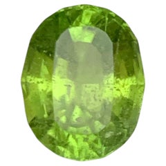 Lime Green Natural Peridot 5.18 Carat Oval Cut Loose Gemstone for Ring, Jewelry