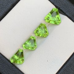 Lime Green Natural Peridot 5.31 Carat Calf’s Head Cut Loose Gemstones Parcel
