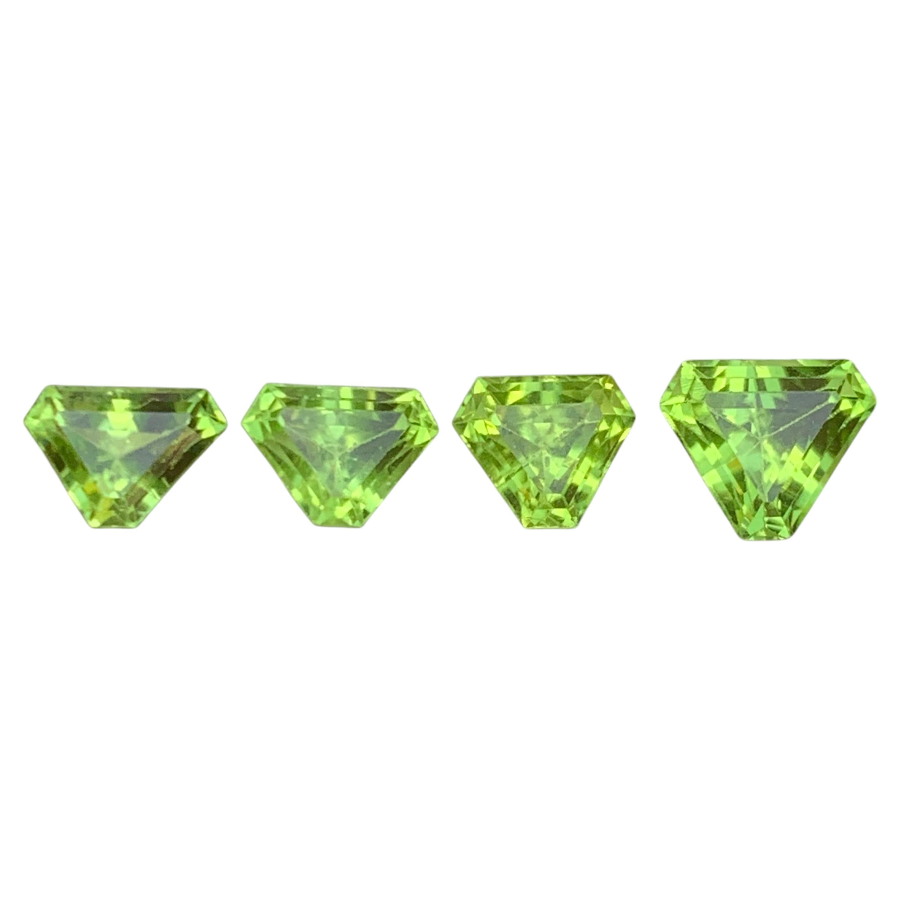Lime Green Natural Peridot 5.31 Carat Calf’s Head Cut Loose Gemstones Parcel