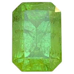 Lime Green Natural Peridot 6 Carat Emerald Cut Loose Gemstones for Ring