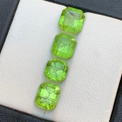 Lime Green Natural Peridot 8.08 Carat Octagon Cut Loose Gemstones for Jewelry
