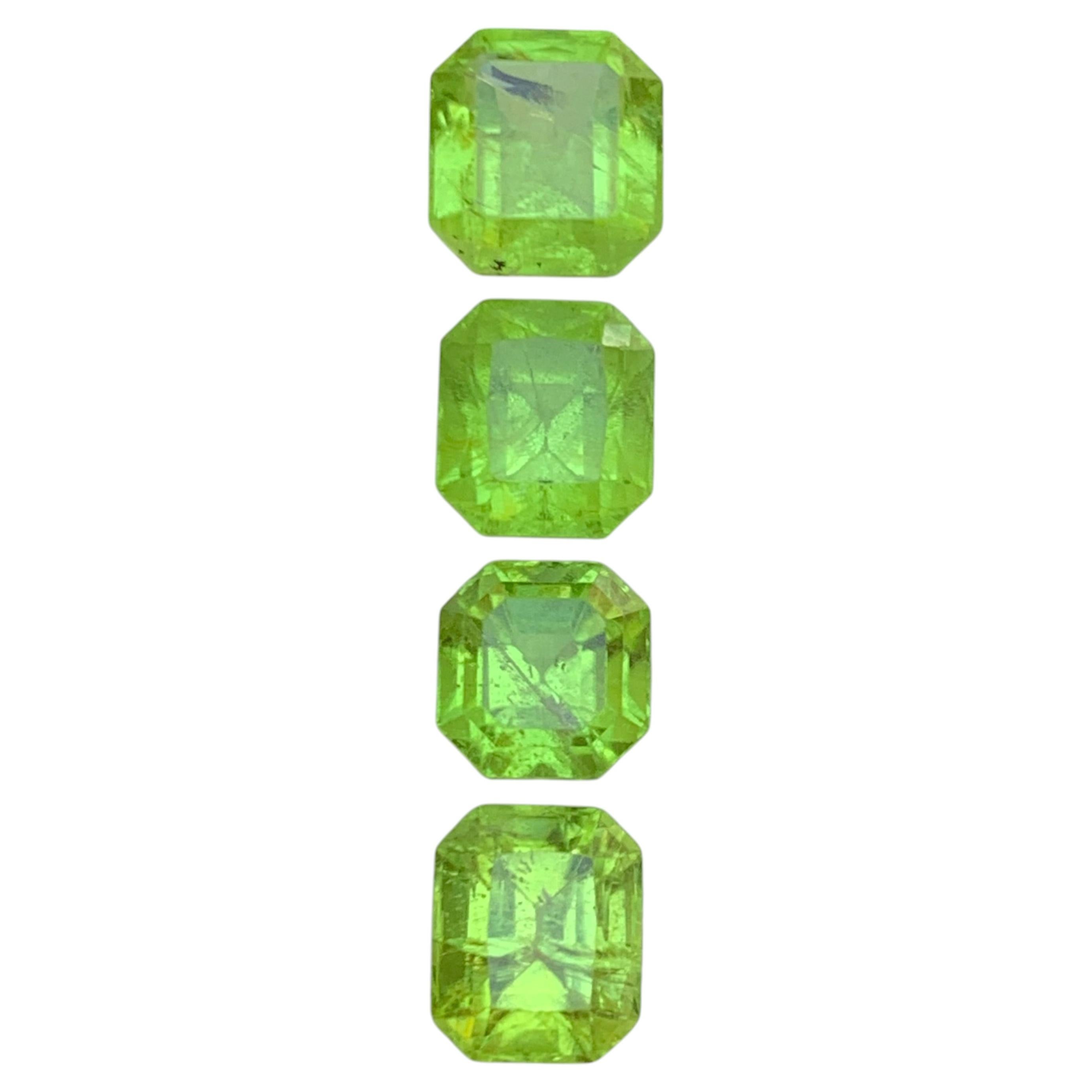 Greene & Greene Greene : Peridot vert lime naturel 8.08 Carat Octagon Cut Gemstones Loose for Jewelry