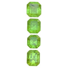 Lime Green Natural Peridot 8.08 Carat Octagon Cut Loose Gemstones for Jewelry