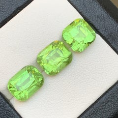 Lime Green Natural Peridot Cushion Cut 13.81 Ct Loose Gemstone Parcel, Pakistan