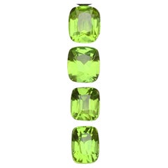 Lime Green Natural Peridot Cushion Cut 5.31 Carat Loose Gemstones Parcel