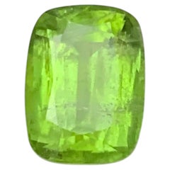 Lime Green Natural Peridot Cushion Cut 5.53 Carat Loose Gemstone for Ring