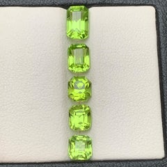Lime Green Natural Peridot Emerald Cut 5.70 Carat Loose Gemstones Parcel