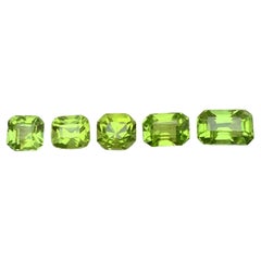 Lime Green Natural Peridot Emerald Cut 5.70 Carat Loose Gemstones Parcel