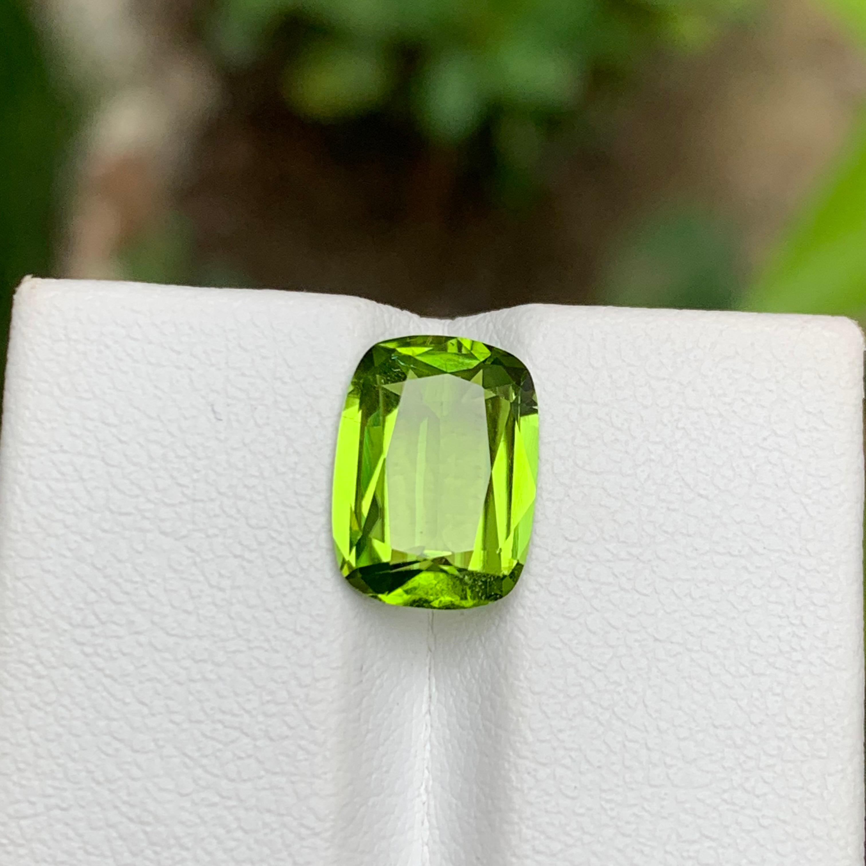 Lime Green Natural Peridot Gemstone!!

💎 GEMSTONE TYPE: Peridot
⚖️ WEIGHT: 3.75 Carats
🪚 SHAPE & CUT: Cushion Cut
📏 SIZE (MM): 11.42 x 8.33 x 4.56
🌈 COLOR: Lime Green
🔎 CLARITY: Approx 90% Clean 
🧪 TREATMENT: None (100% Natural)
🌍 ORIGIN: