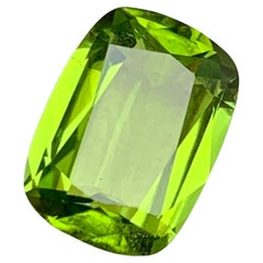Lime Green Natural Peridot Gemstone 3.75 Ct Cushion Cut  Ring, Pendant Jewelry