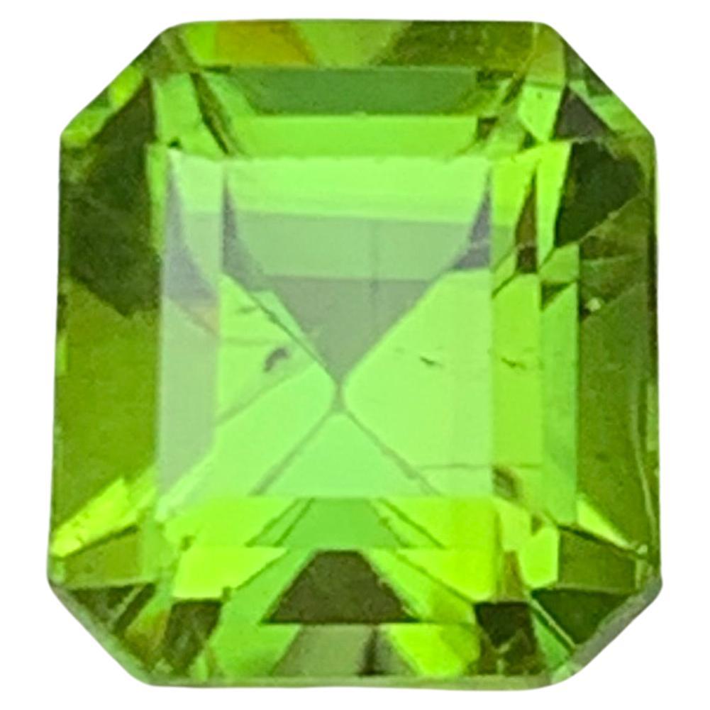 Lime Green Natural Peridot Ring Gemstone 5 Ct Octagon Emerald Cut for Jewelry