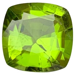 Lime Green Natural Peridot Ring Pendant Gemstone 3.45 Ct Square Cut for Jewelry