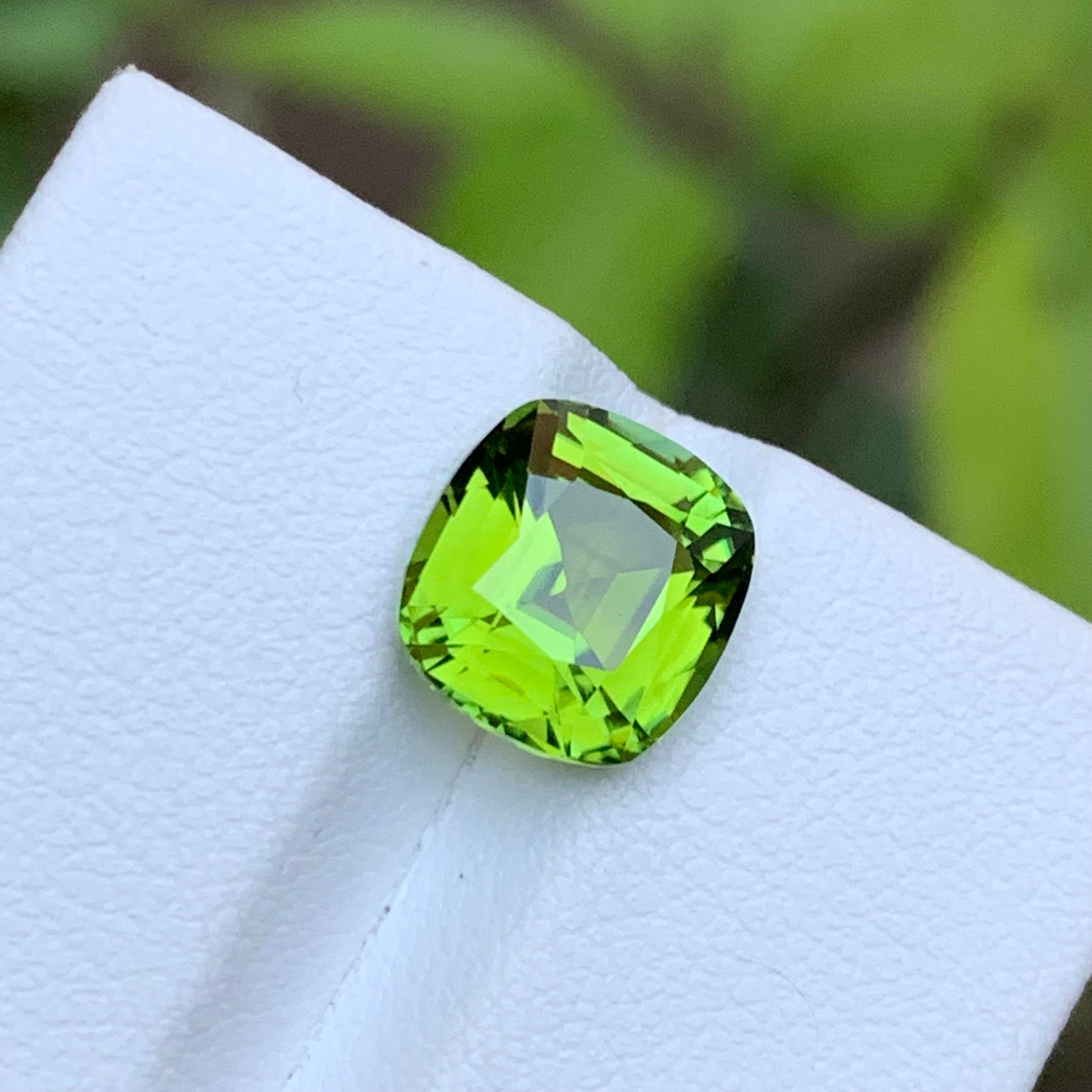 3.45 Carats Lime Green Natural Tourmaline Gemstone (Cushion Cut)

💎 GEMSTONE TYPE: Tourmaline
⚖️ WEIGHT: 3.45 Carats
🪚 SHAPE & CUT: Cushion Cut
💎 SIZE (MM): 9.40 x 8.86 x 6.00
🌈 COLOR: Lime Green
🔎 CLARITY: Approx Eye Clean
🧪 TREATMENT: None