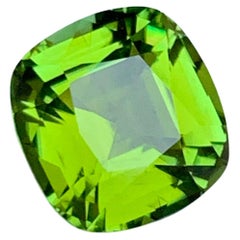 Lime Green Natürlicher Turmalin Edelstein 3.45 Ct Cushion Cut  Ring, Anhänger Jewell