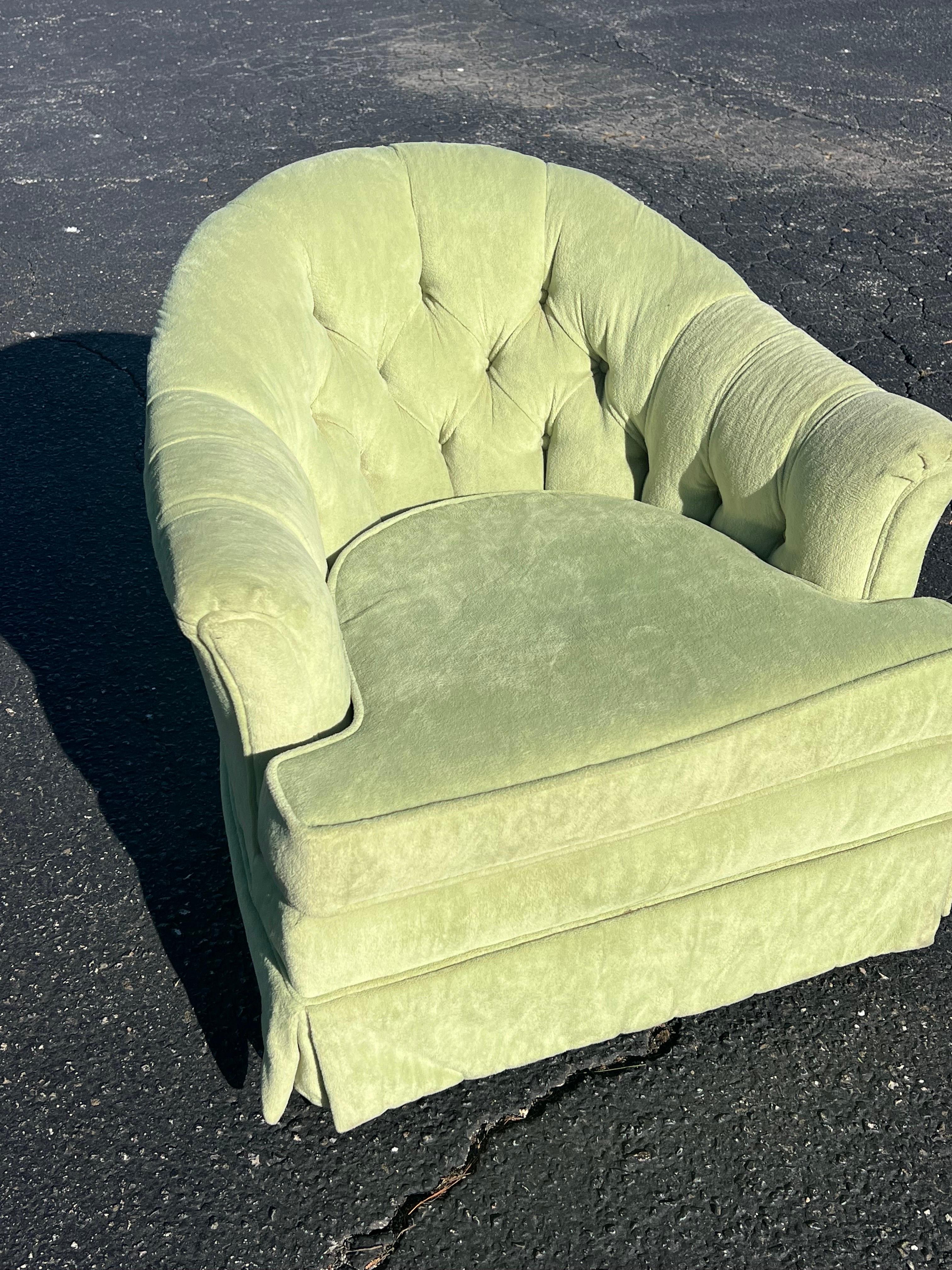 Hollywood Regency Sedia cubo girevole Lime Green in vendita