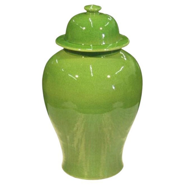 Lime Green Temple Jar For Sale at 1stDibs