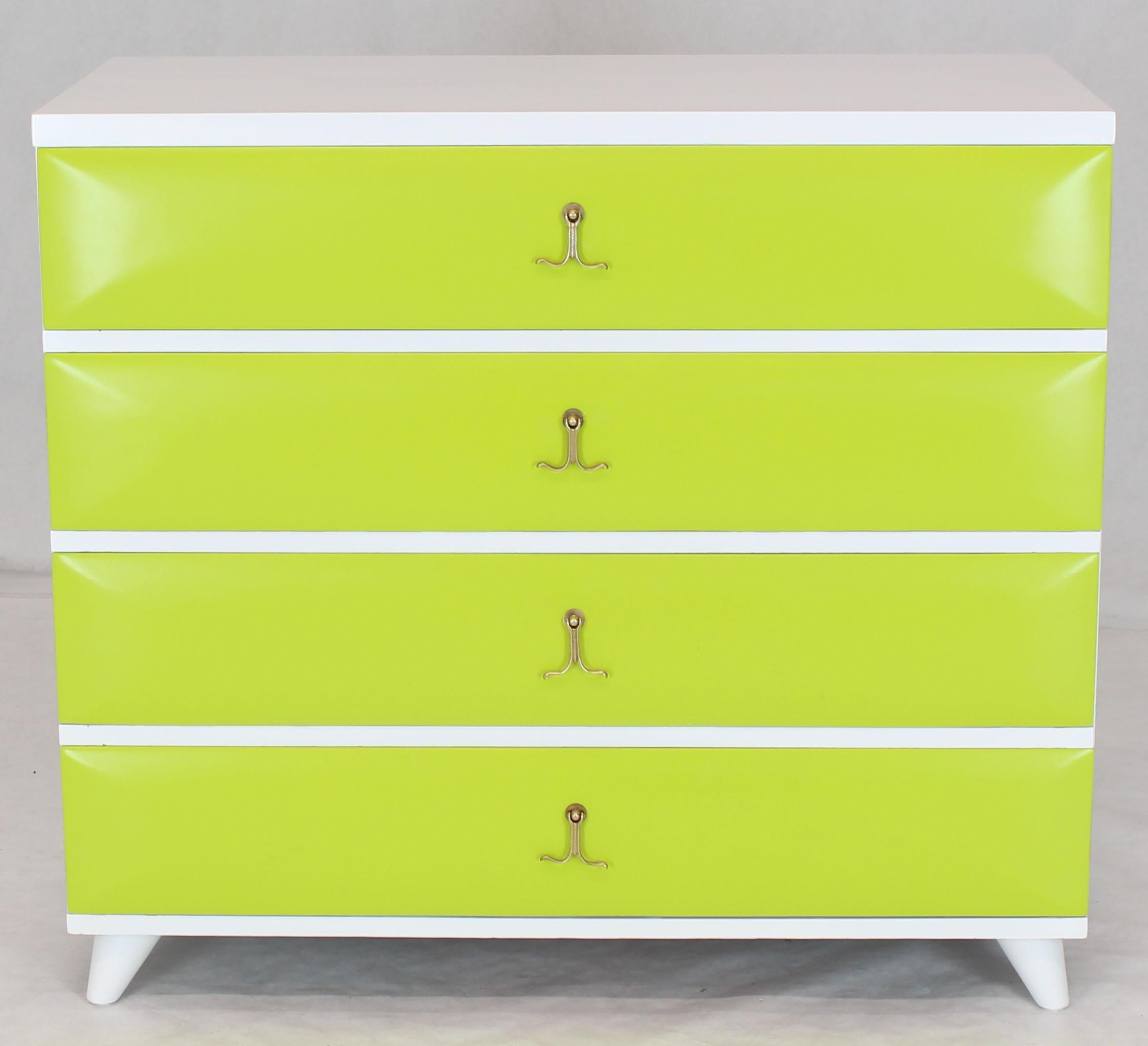 green and white dresser