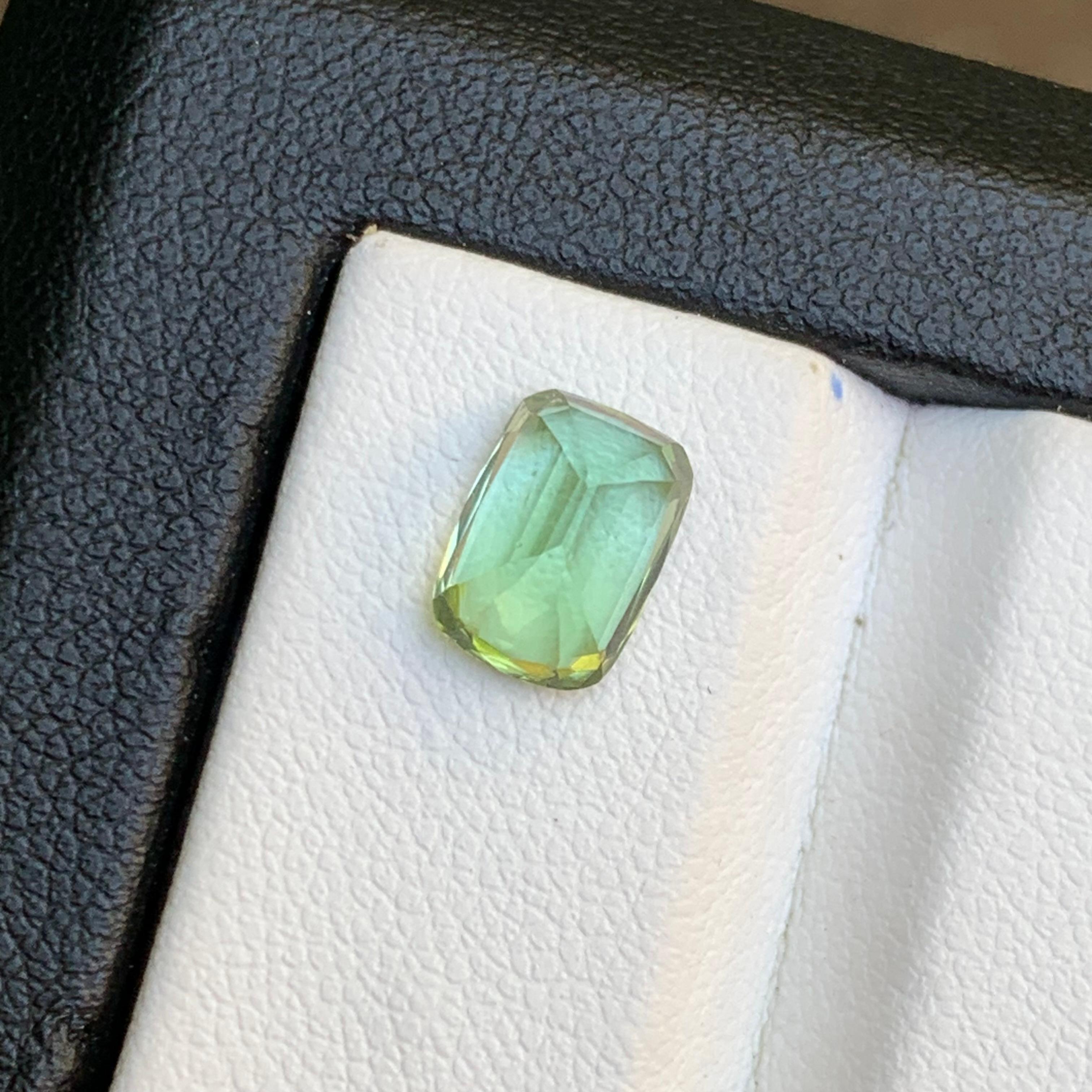 Lime Mint Green Natural Tourmaline Ring Loose Gemstone 2.05 Ct Cushion Cut-Jewel For Sale 6