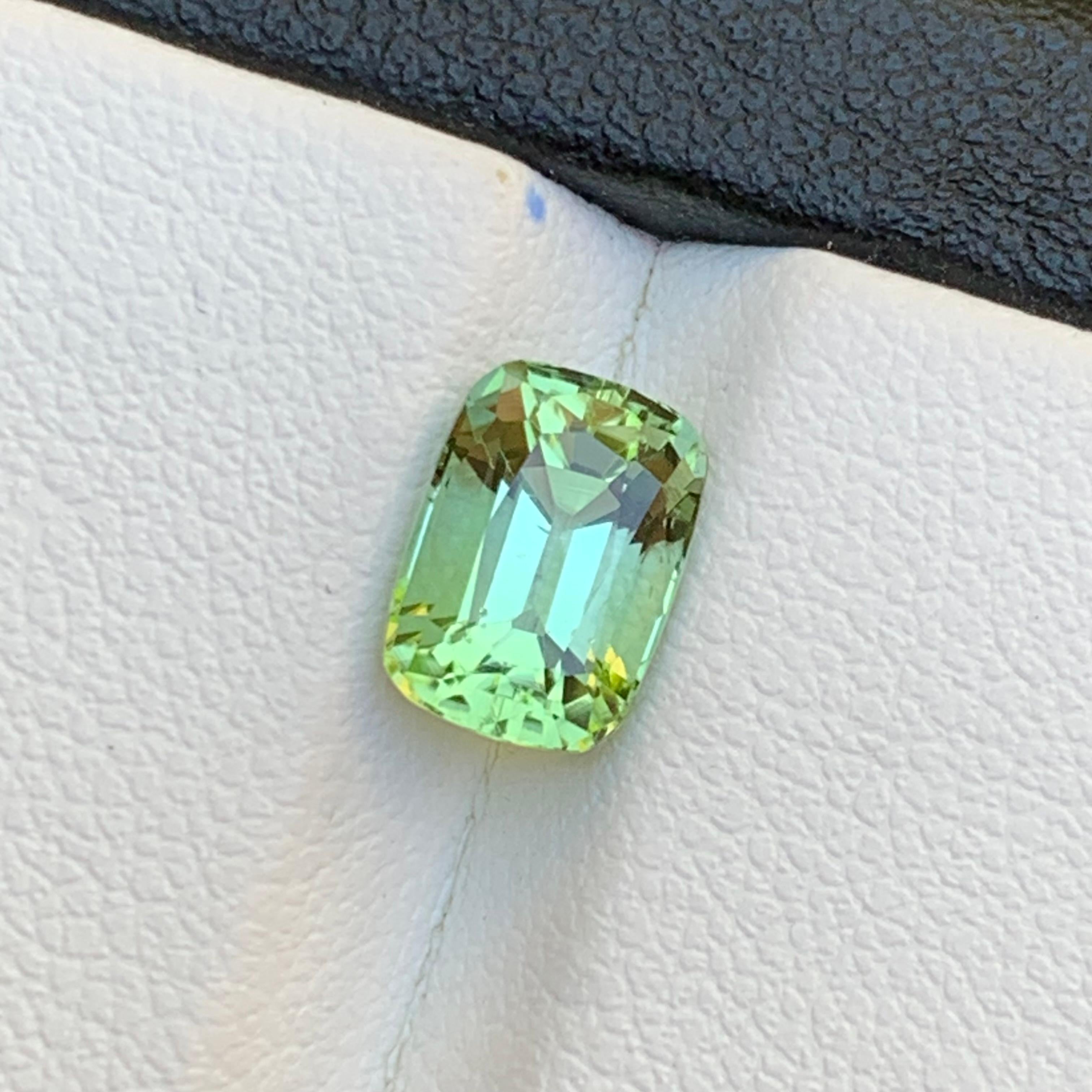 Rare Lime Minty Green Natural Tourmaline  Loose Gemstone for Ring, Pendant or any other Jewelry Setting Cushion Cut from Afghanistan
 
💎 GEMSTONE TYPE: Tourmaline
⚖️ WEIGHT: 2.05 Carats
🪚 SHAPE & CUT: Cushion Cut
📏 SIZE (MM): 8.51 x 6.06 x