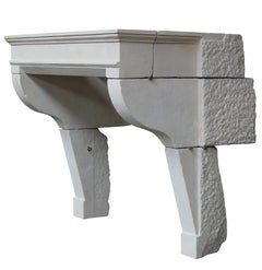 Lime Washed 17th Century Timeless French Stone Fireplace Surround