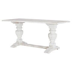 Vintage Limed oak baluster support dining table