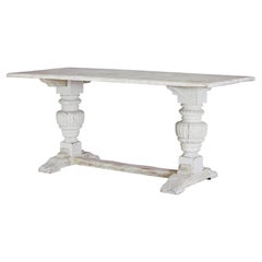 Limed oak baluster support dining table
