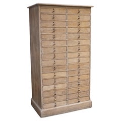 Limed Oak Bank of Drawers for Storage
