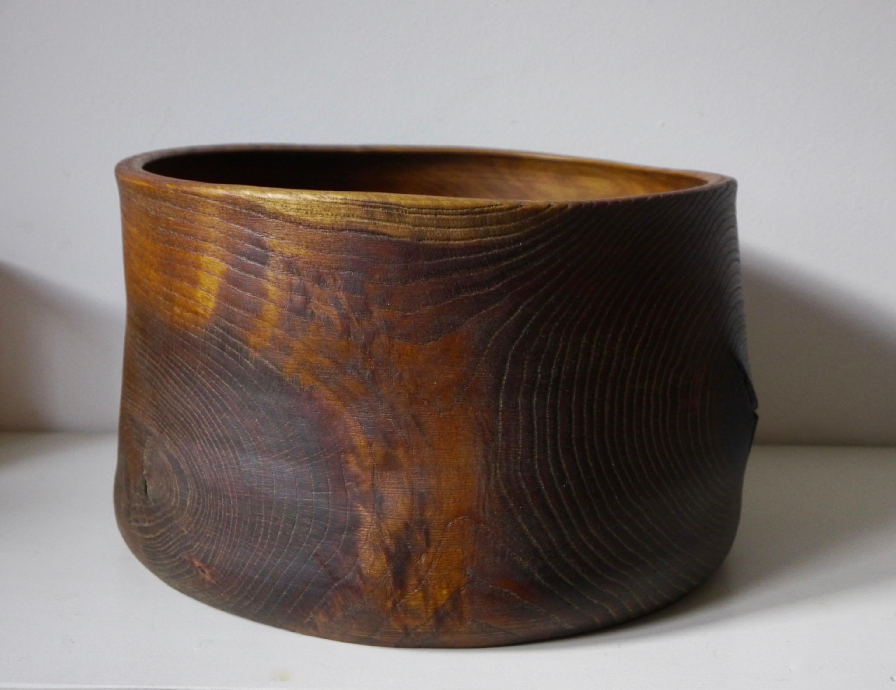 Modern Limed Oak Bowl by Fritz Baumann