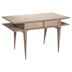Limed Oak Desk in the Manner of René Gabriel, France 1940s