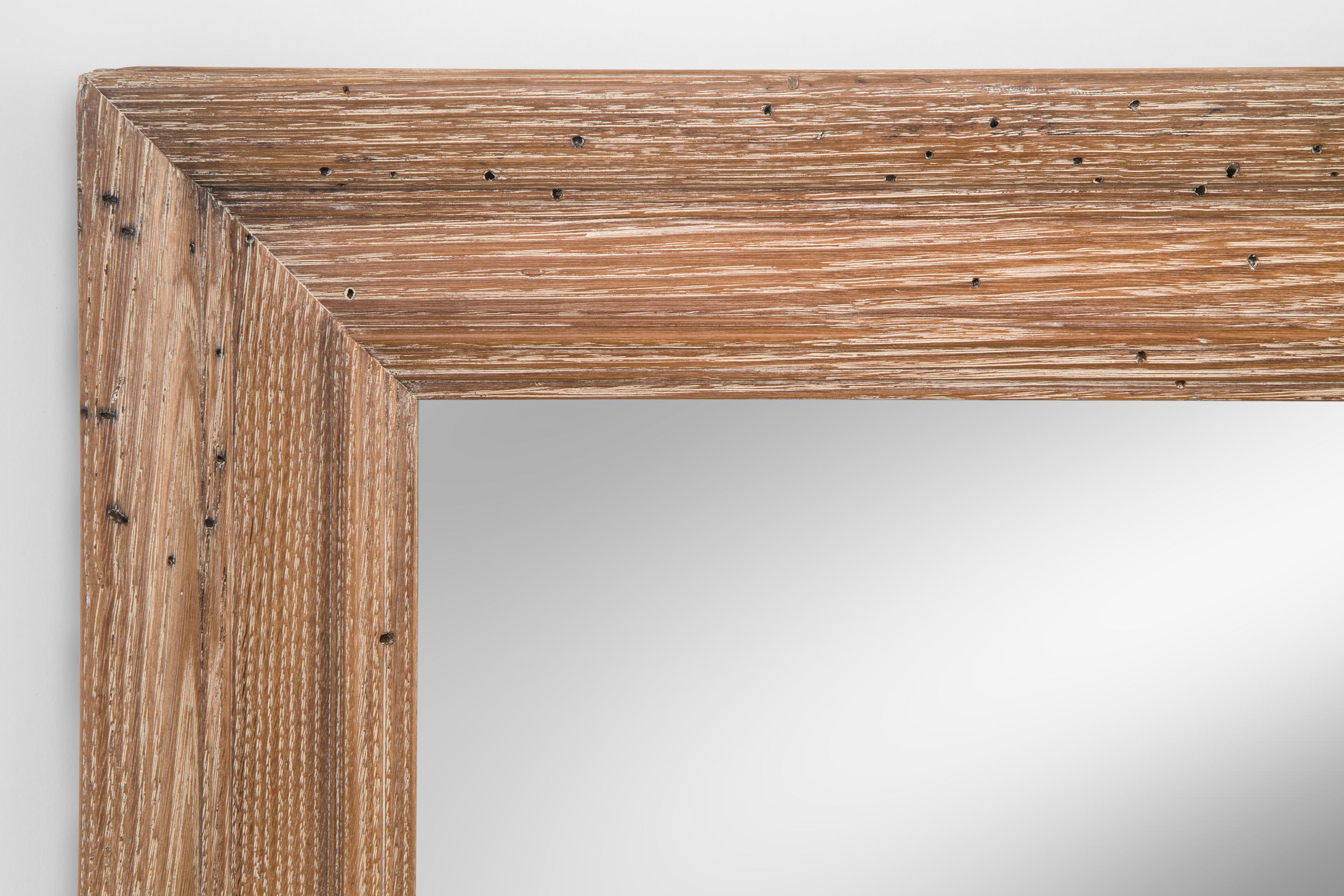 Limed oak framed mirror
19th century
An example of how simplicity is often the best solution; this handsome mirror would grace any interior. The rectangular mirror within a molded limed oak frame.