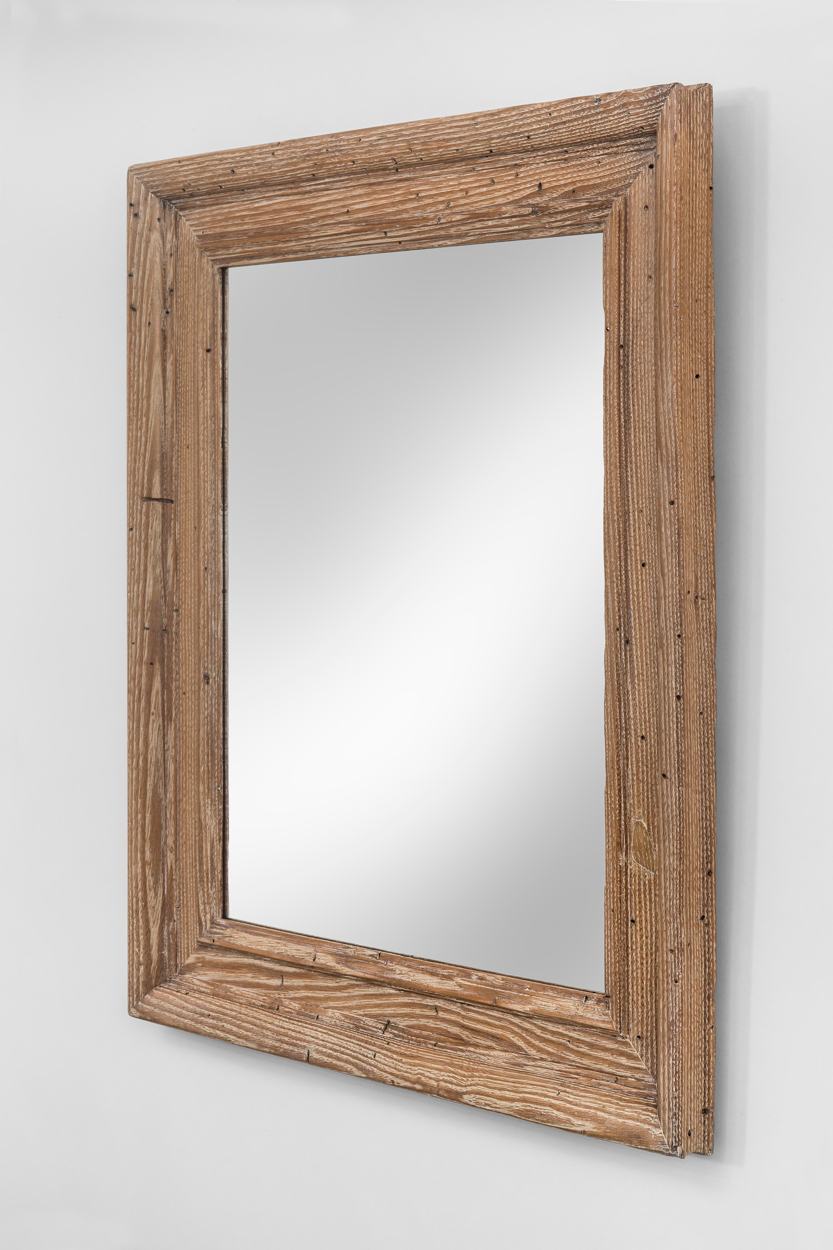 timber framed mirror