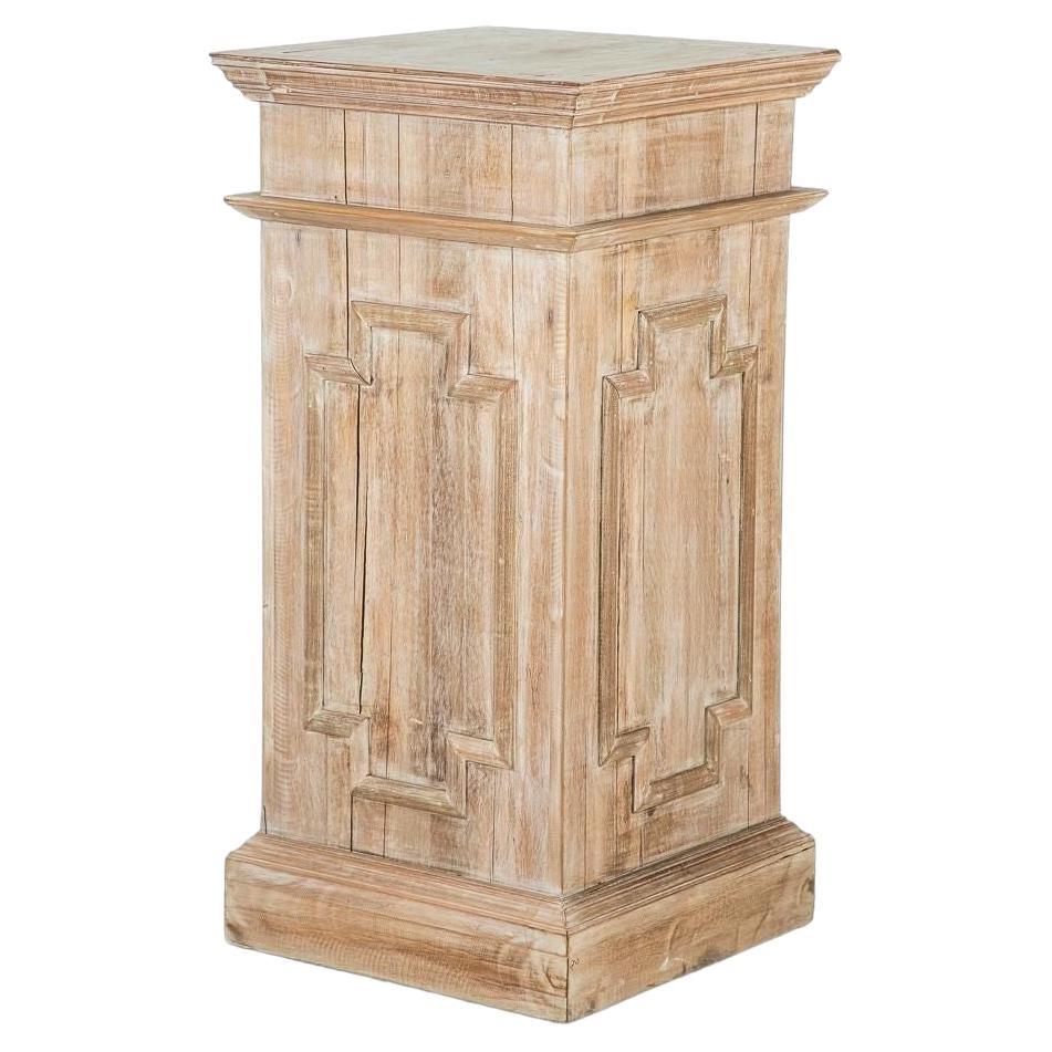 Limed Oak Pedestal with Applied Mouldings, England, Mid 20th C. For Sale