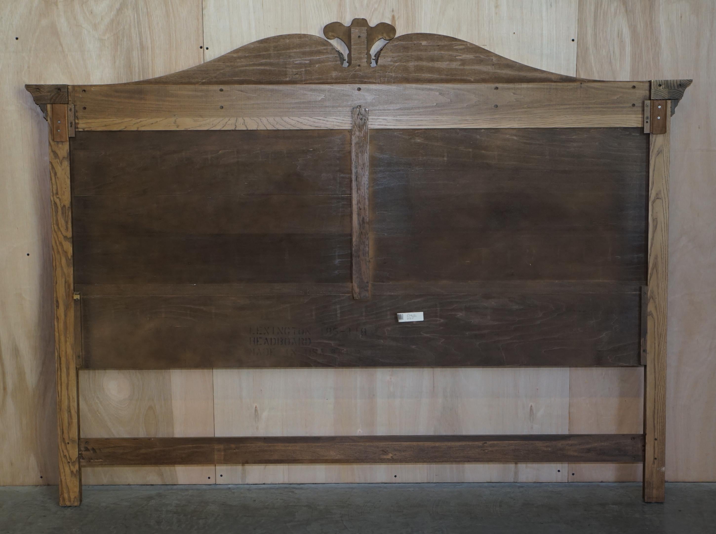 Limed Oak Super King Size Headboard with Prince Charles Flur De Lis Feathers For Sale 6