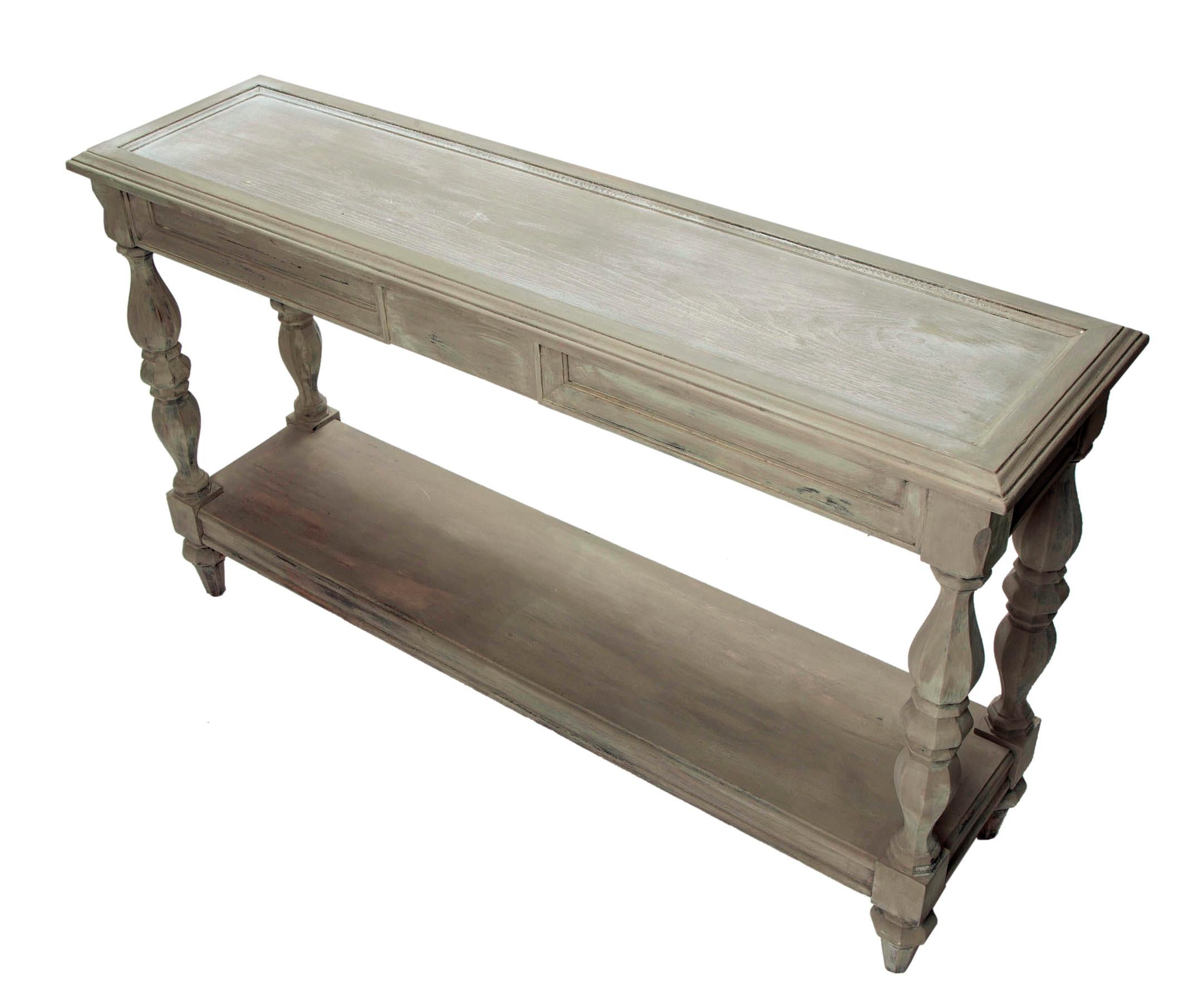 limed oak console table