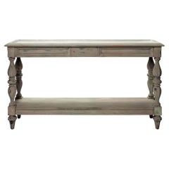 Limed Oak Two Tiered Console Table