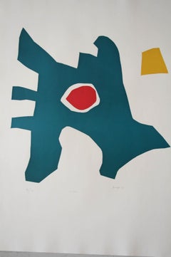 "LIMEK" Original Bauhaus Artist Linocut Print, Signed Werner Graeff