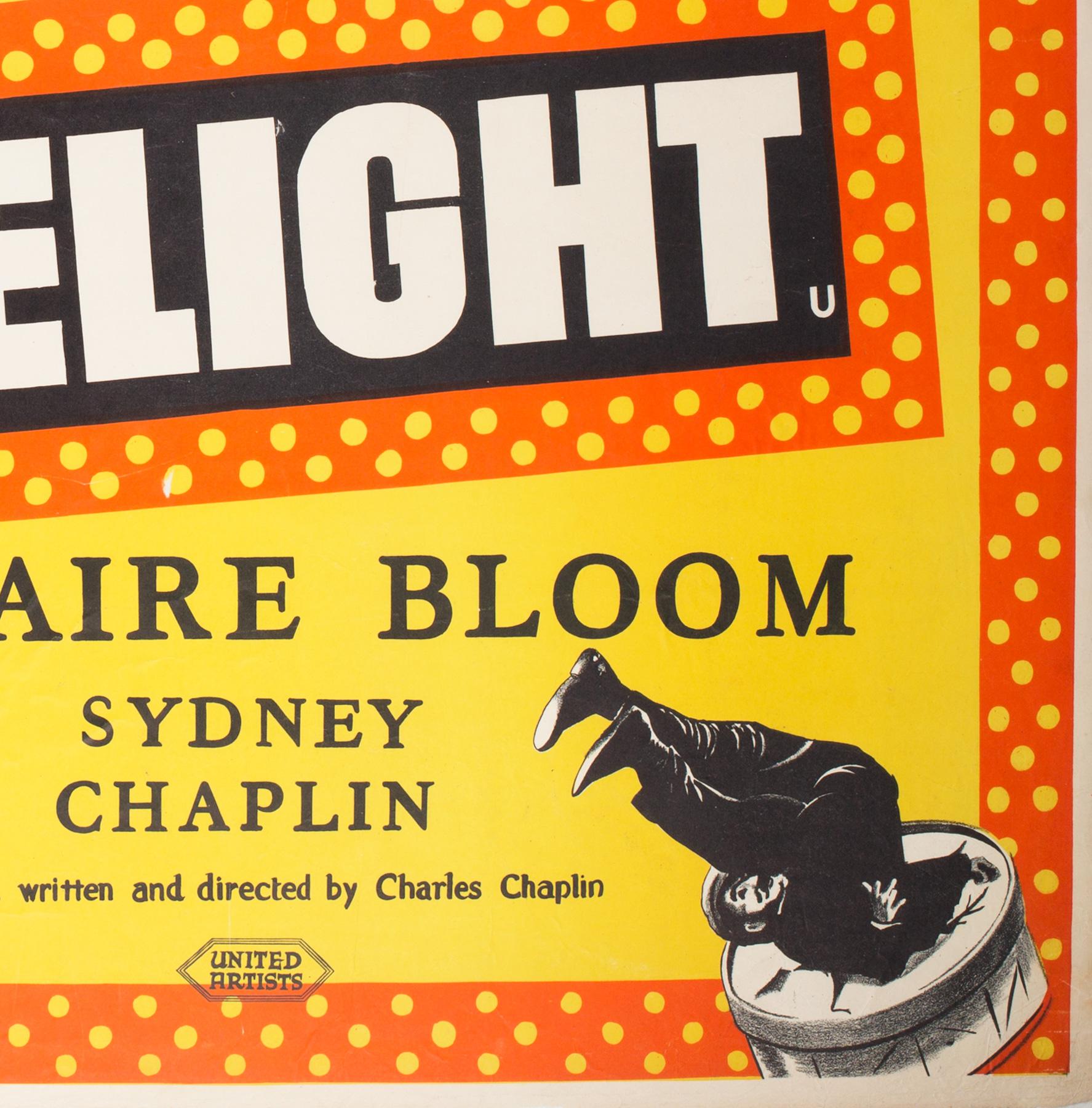 British Limelight R1950s UK Quad Charles Chaplin Film Poster For Sale