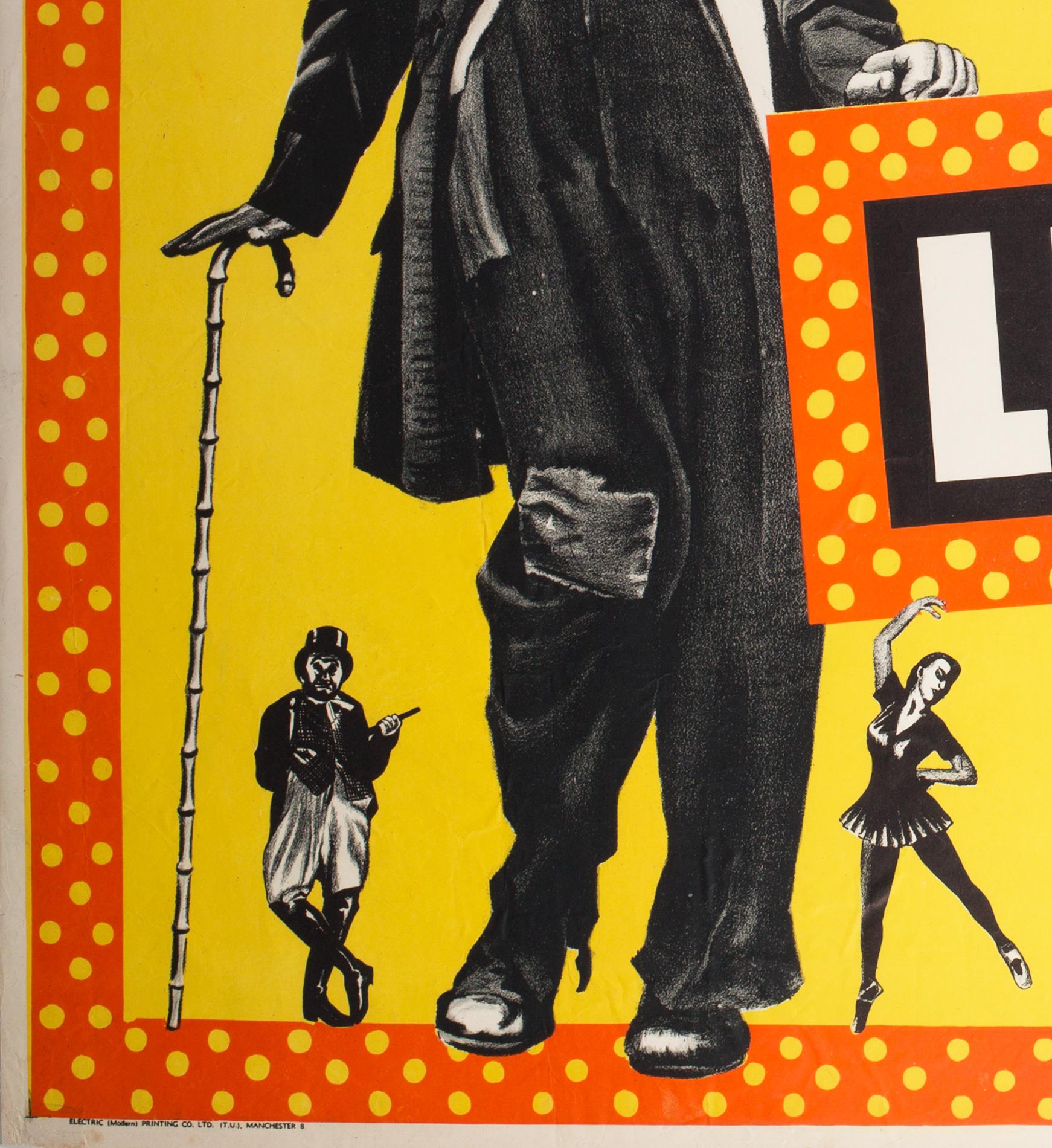 20th Century Limelight R1950s UK Quad Charles Chaplin Film Poster For Sale