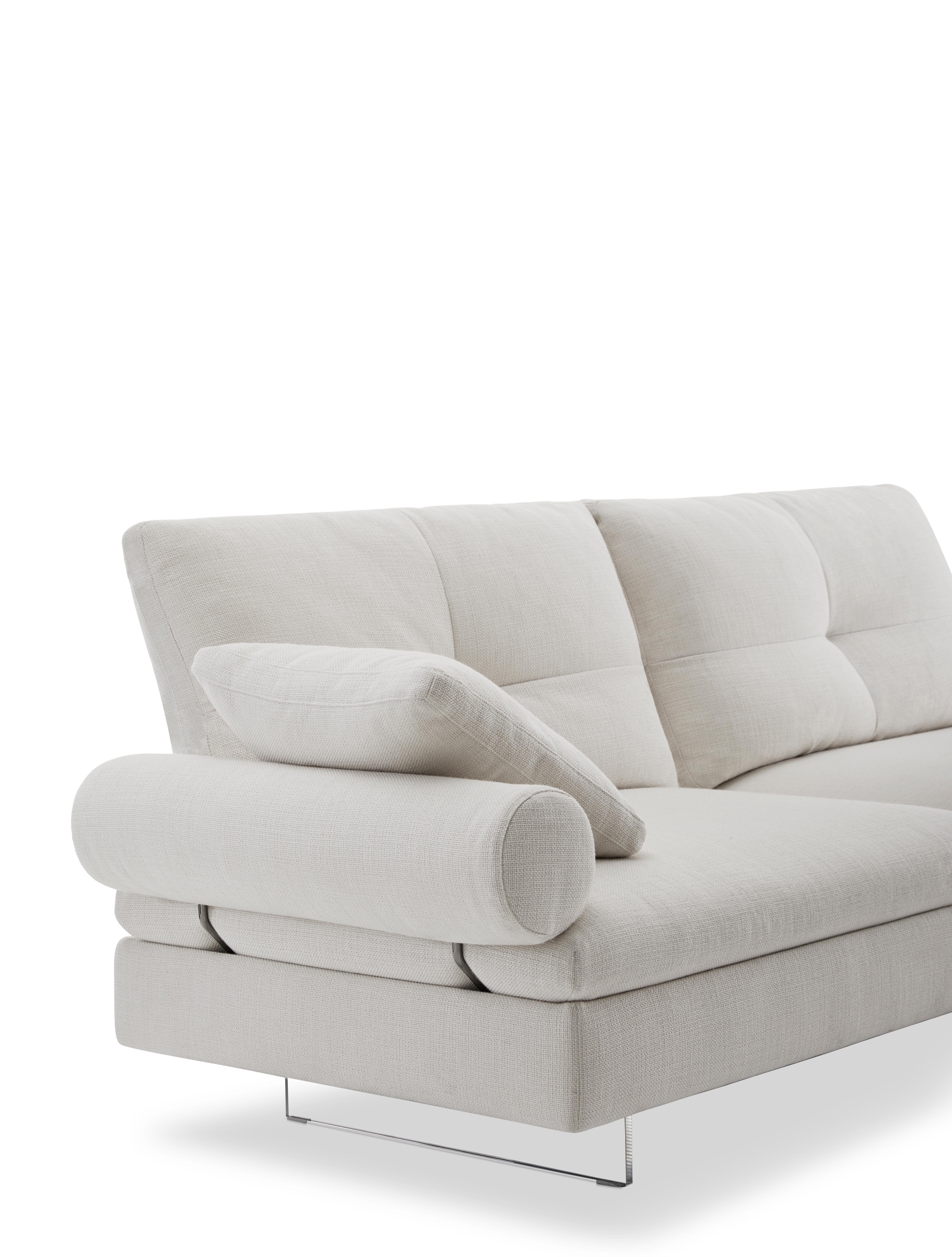 Modern Limes New 80 Large Sofa in Beige Upholstery with Roll Armrest by Sergio Bicego For Sale