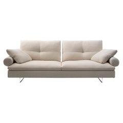 Grand canapé Limes New 88 en tissu beige avec accoudoirs roulants de Sergio Bicego
