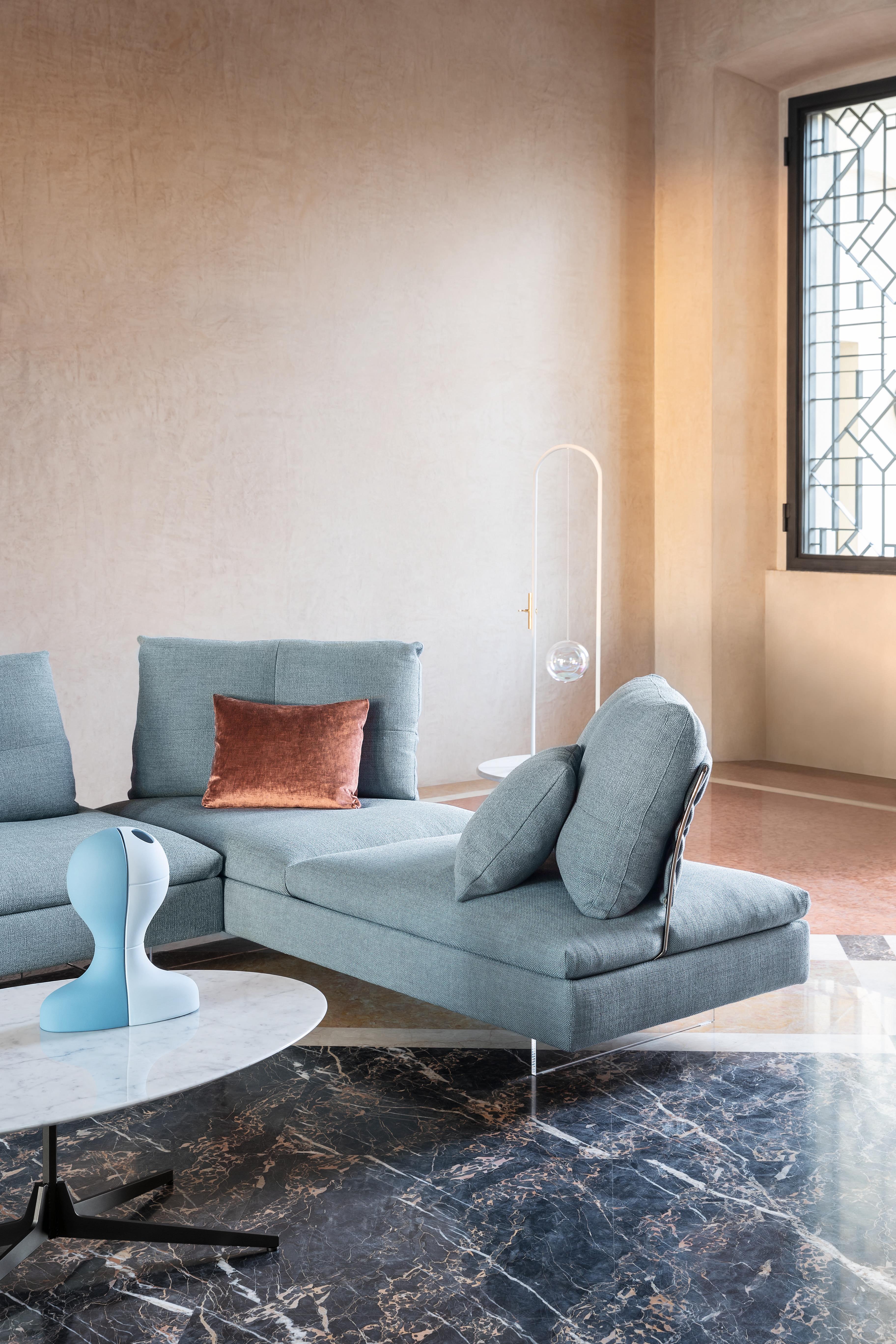 Limes New Sofa in Avant Après Upholstery and Armrest with Roll by Sergio Bicego For Sale 2
