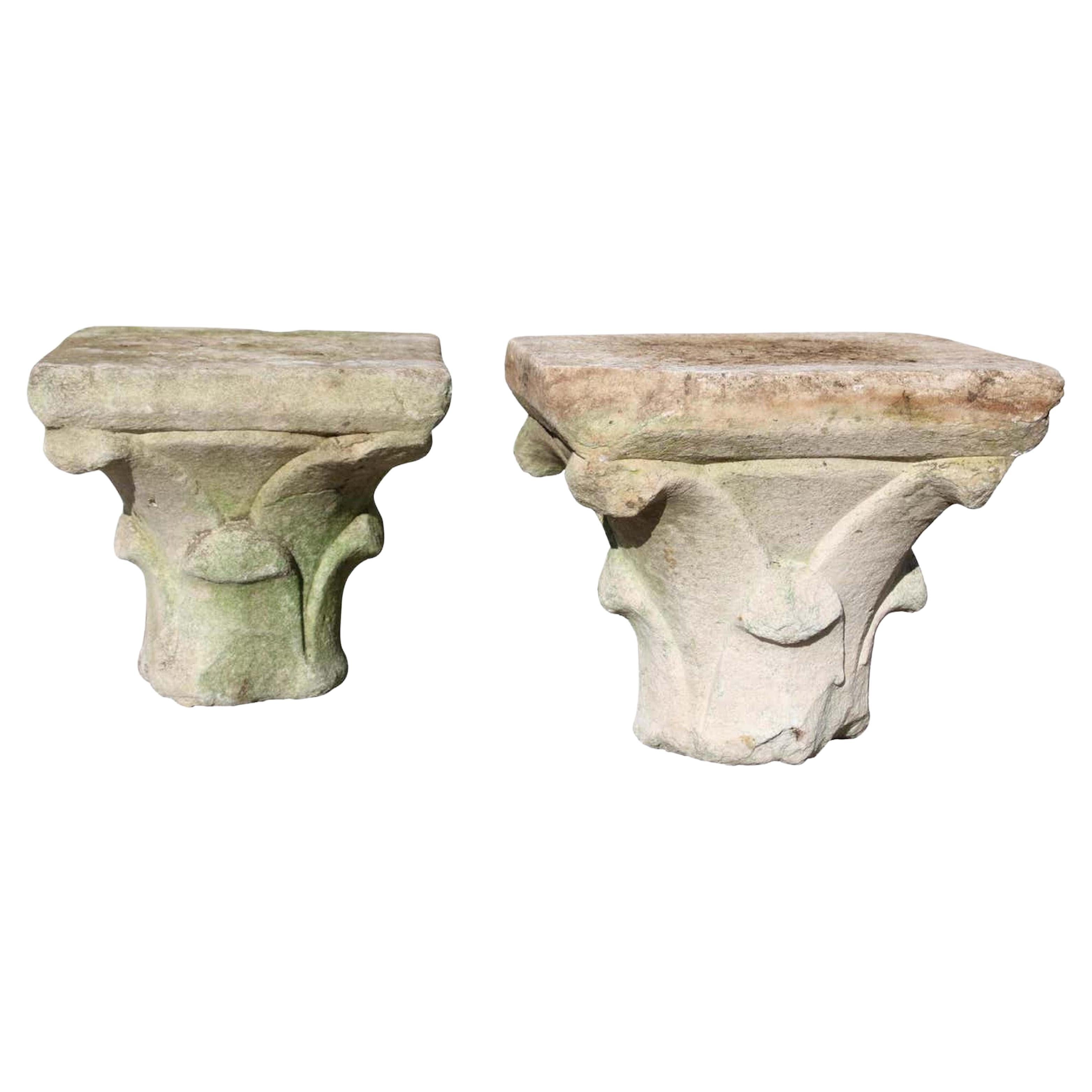 Limestone Capitals, Medieval, Carved