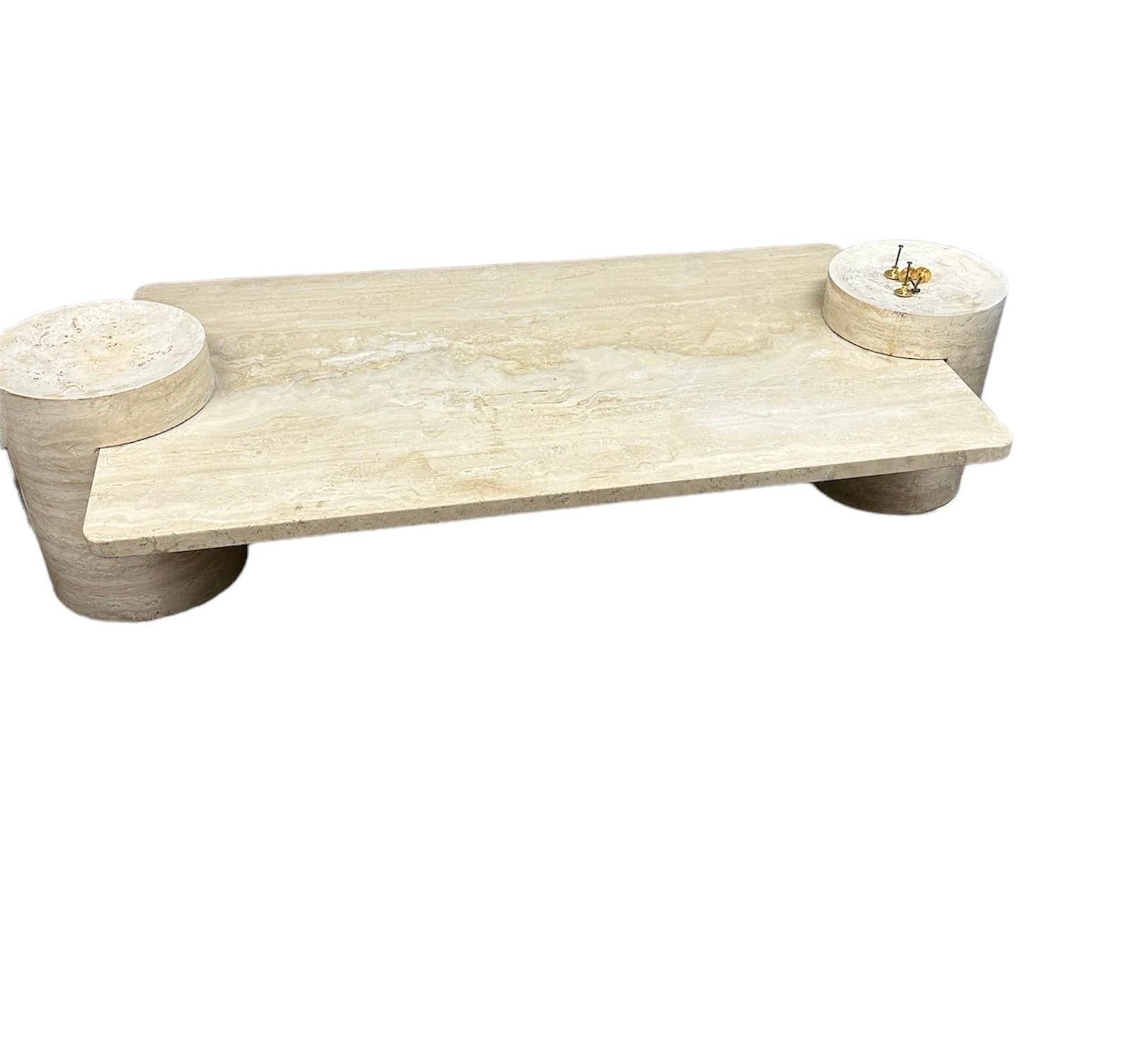 elegant and unsual lime stone  coffee table
