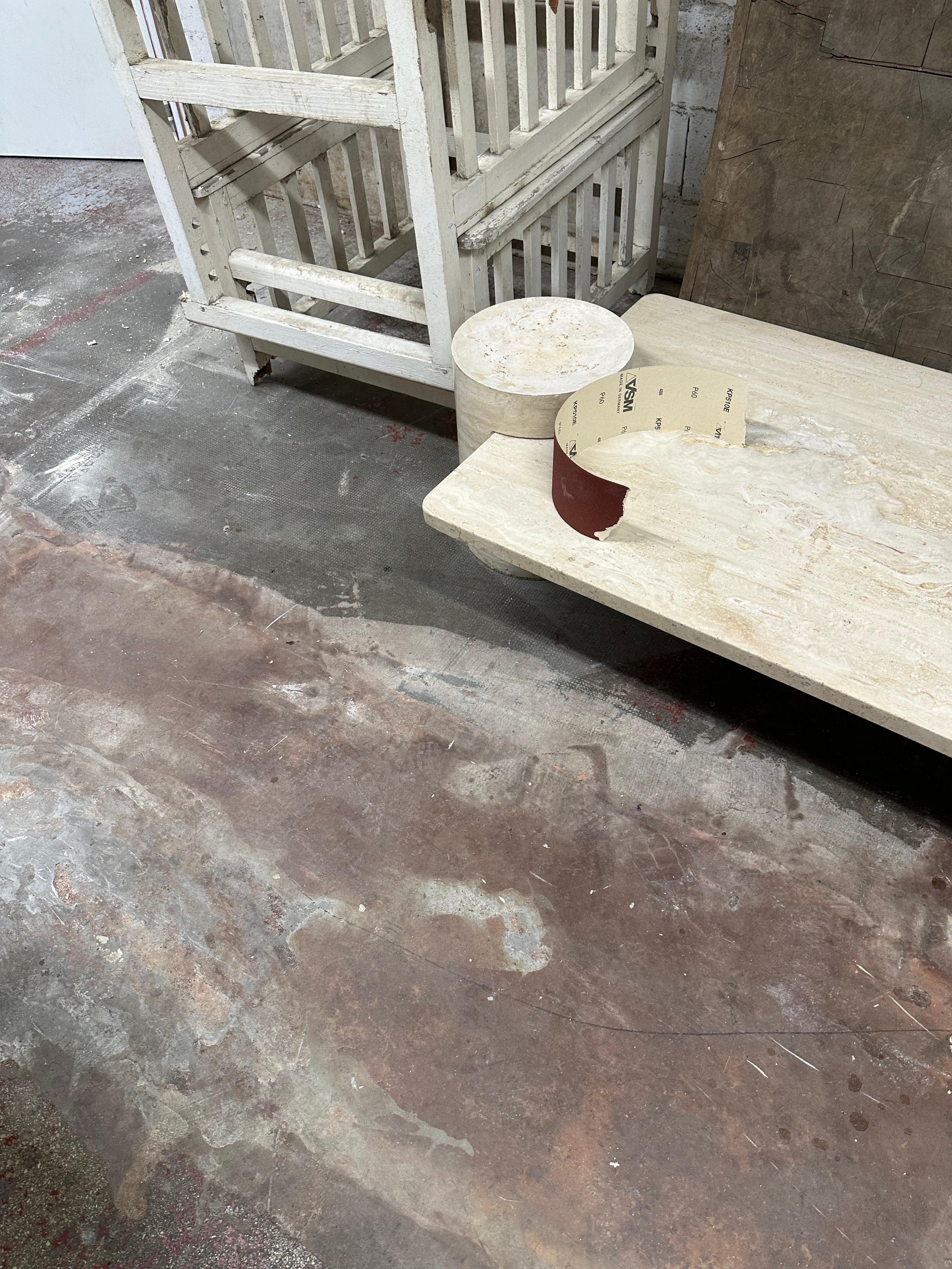 Modern Limestone coffee table circa 1980 For Sale