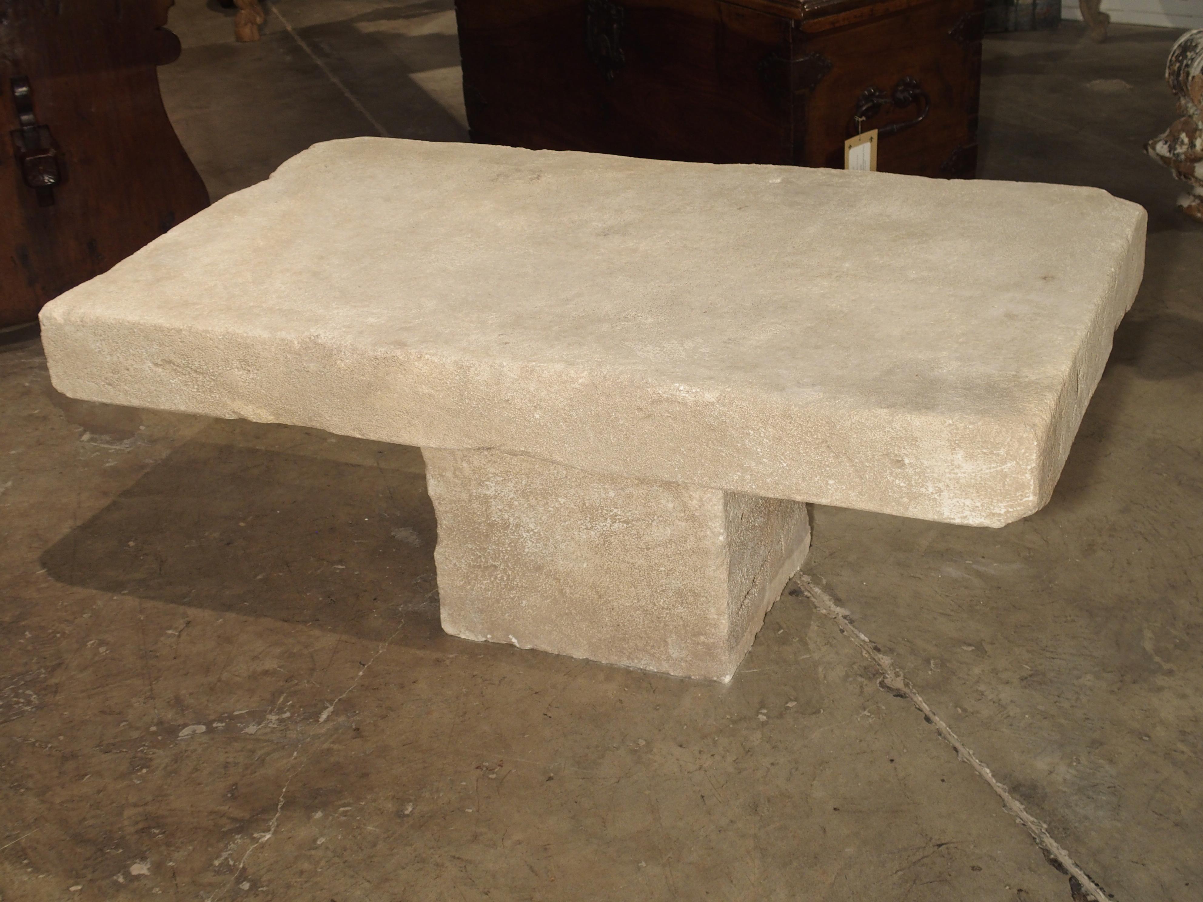 French Limestone Coffee Table from Provence, France