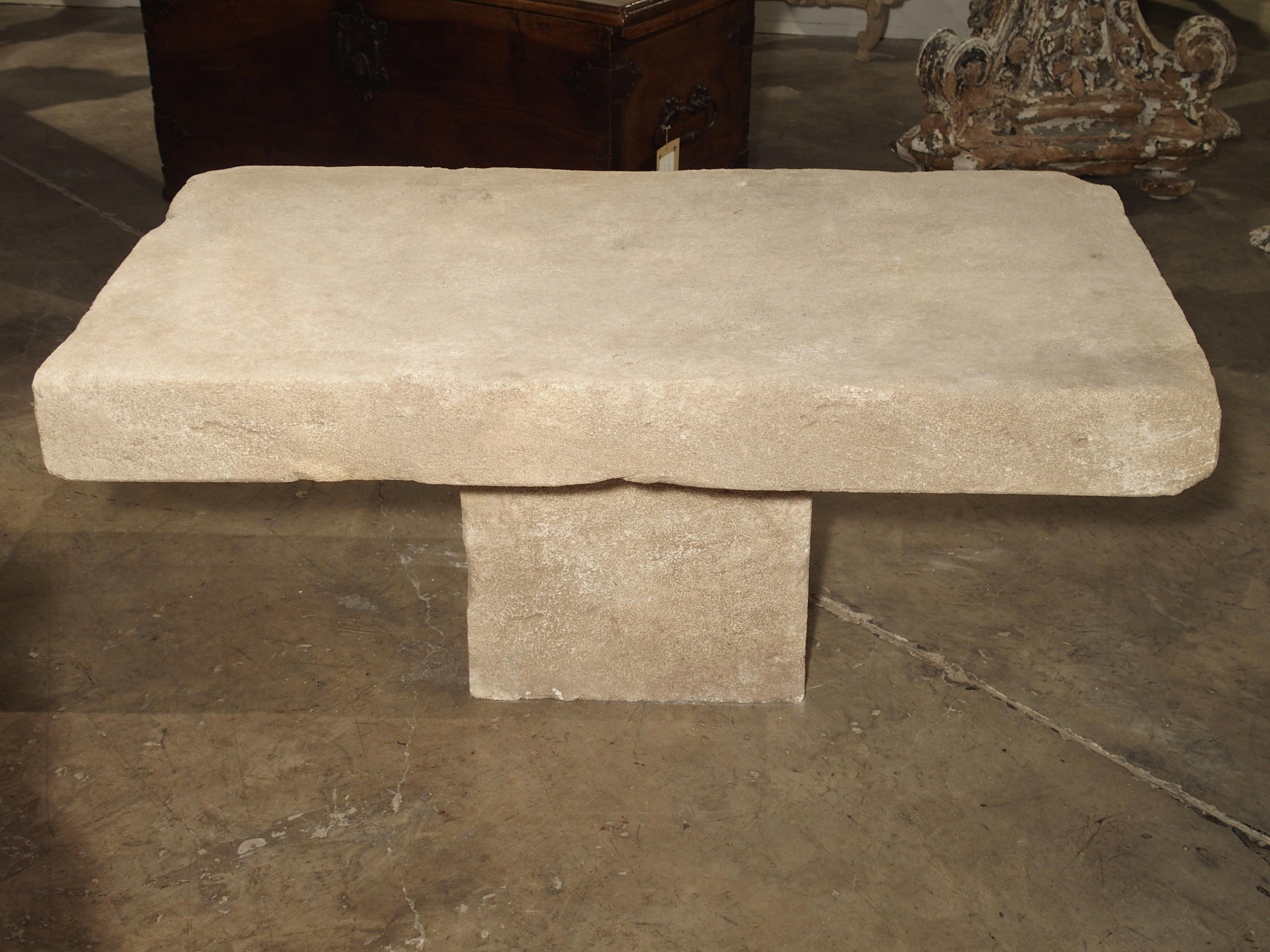 Hand-Carved Limestone Coffee Table from Provence, France