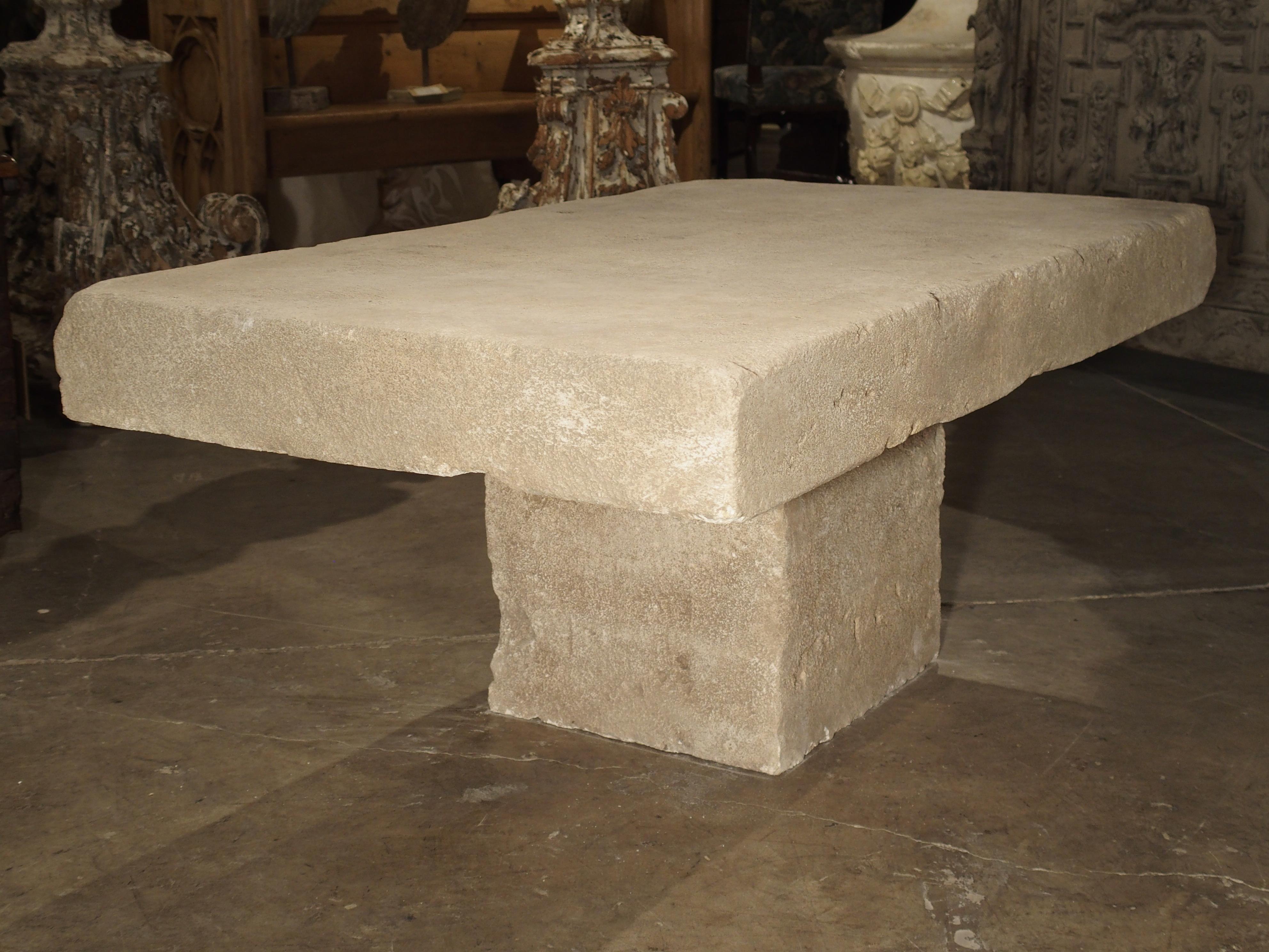 Contemporary Limestone Coffee Table from Provence, France