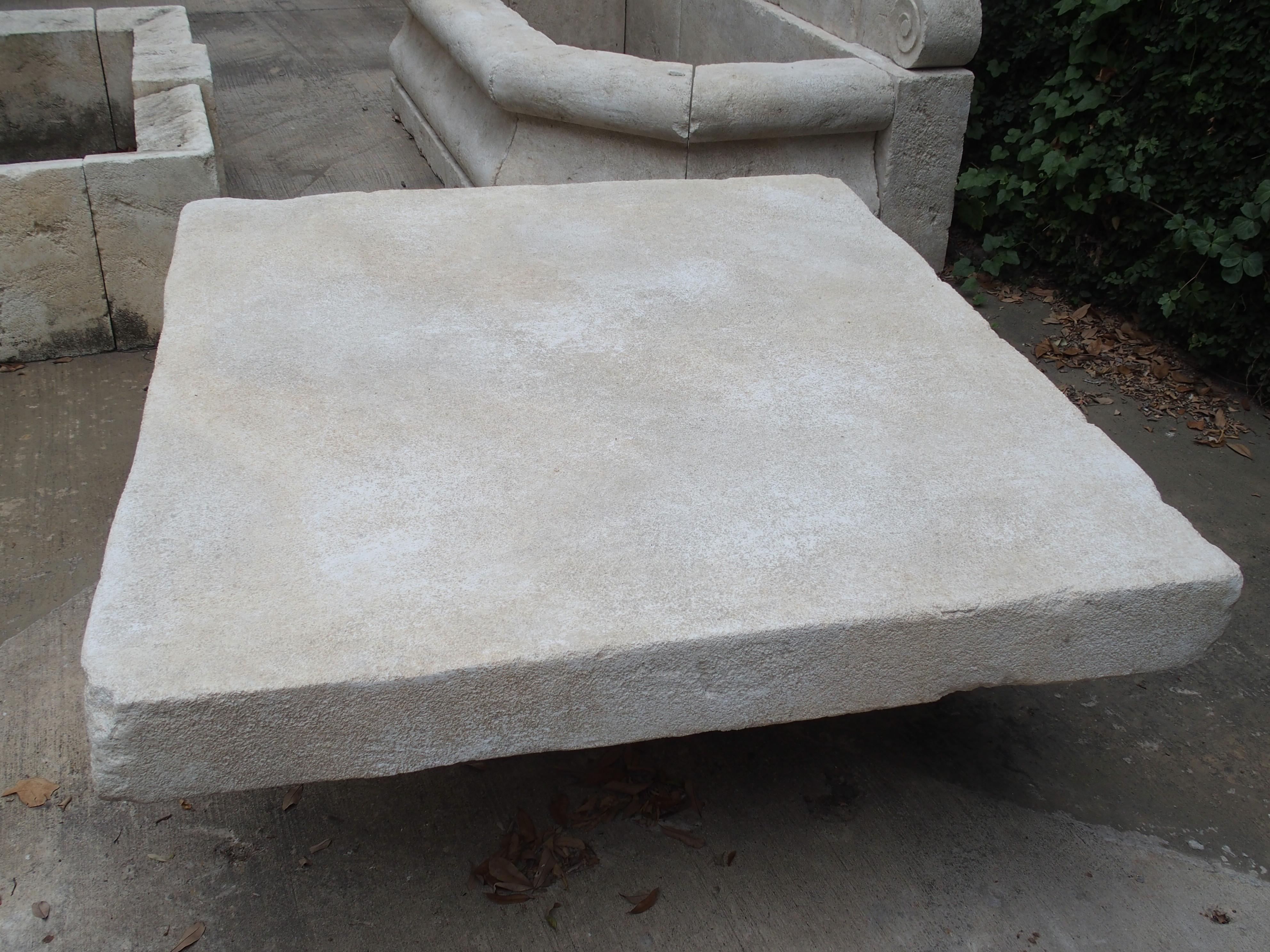 Hand-Carved Limestone Coffee Table from the South of France